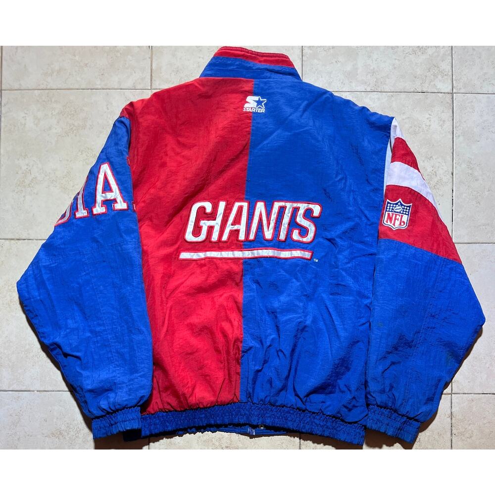 New York Giants 90s STARTER puffer SPLIT jacket XL blue red NFL Classic vintage